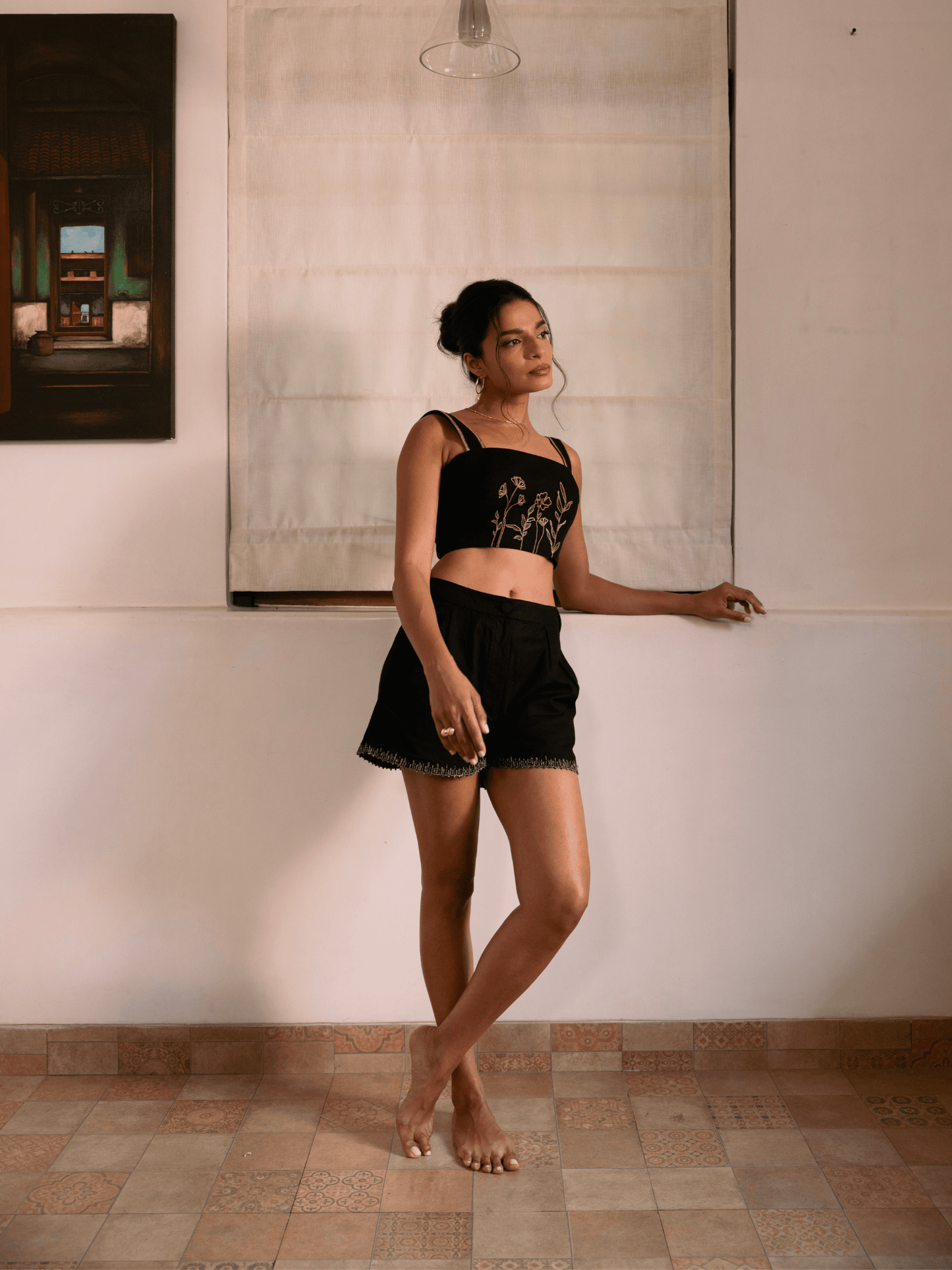 Luxury Hand Embroidered Crop Top