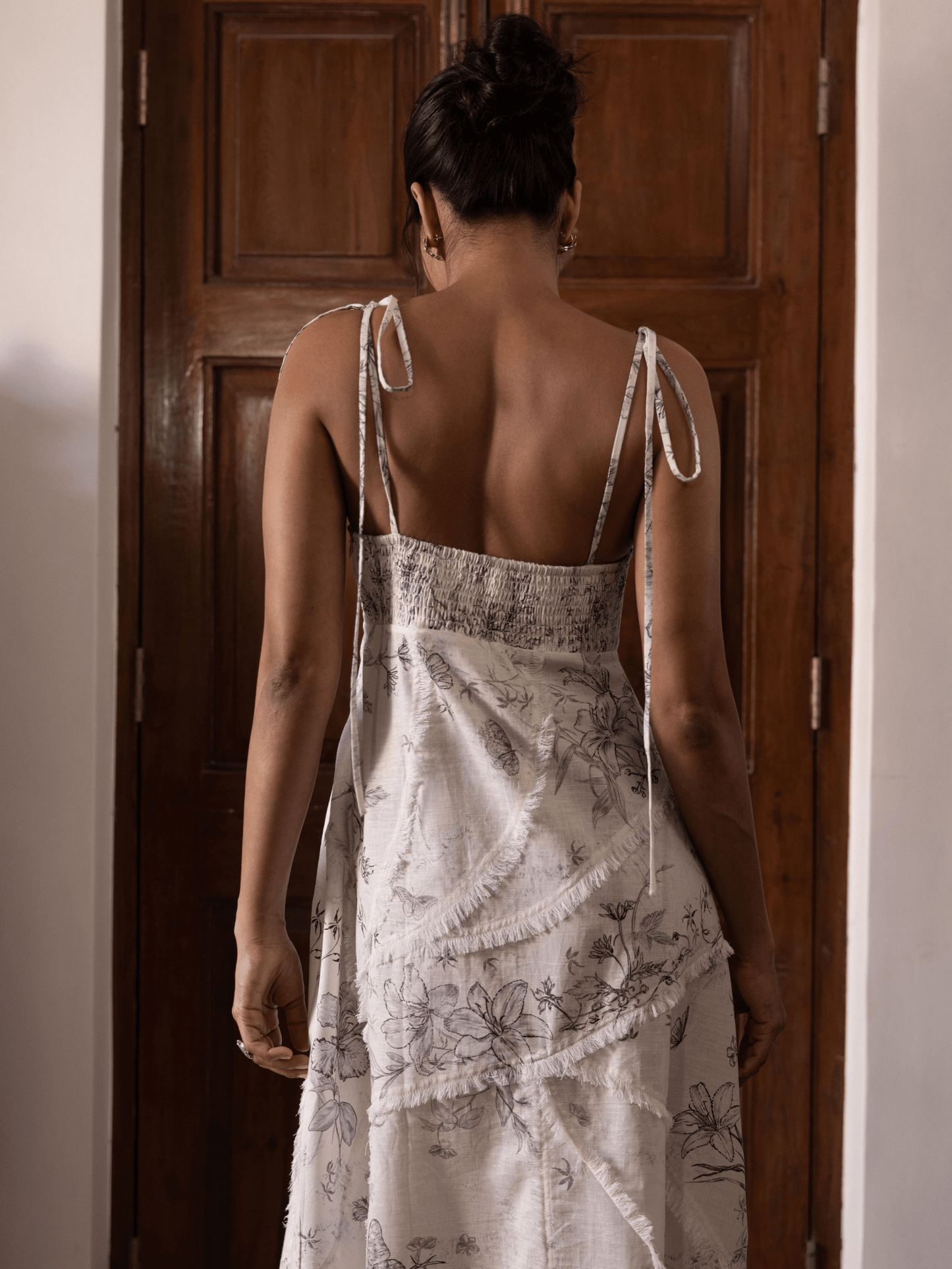 Luxury botanical embroidered maxi dress