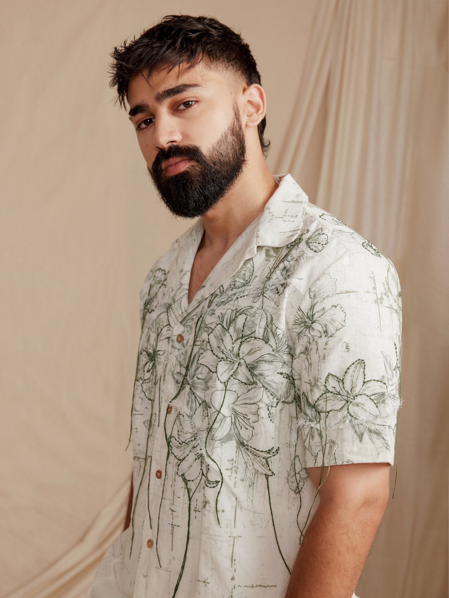 MARCO Botanical Hand Embroidered Shirt 